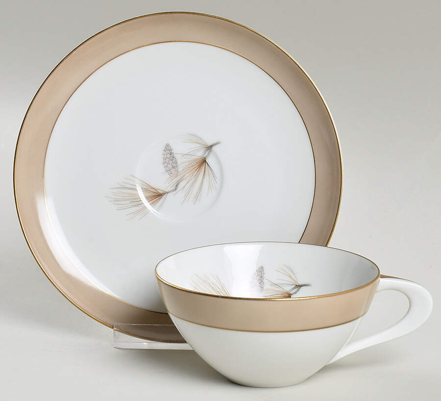 Sheraton Flat Cup & Saucer Set by Sango-1