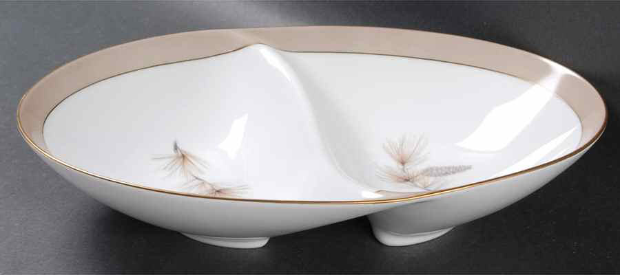 Sheraton 11" Oval Divided Vegetable Bowl by Sango-1