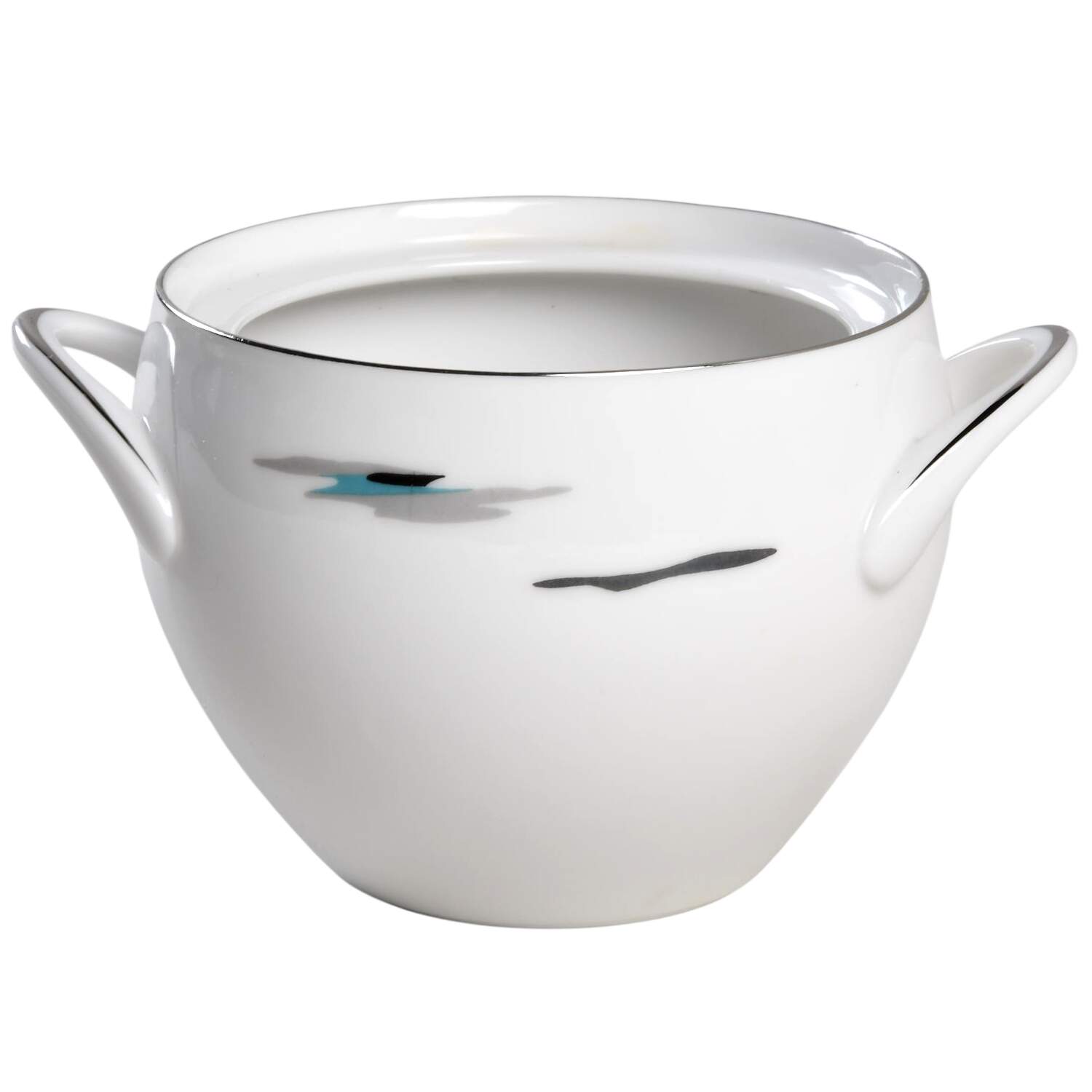 Silver Cloud (Platinum Trim) Sugar Bowl No Lid by Sango-1