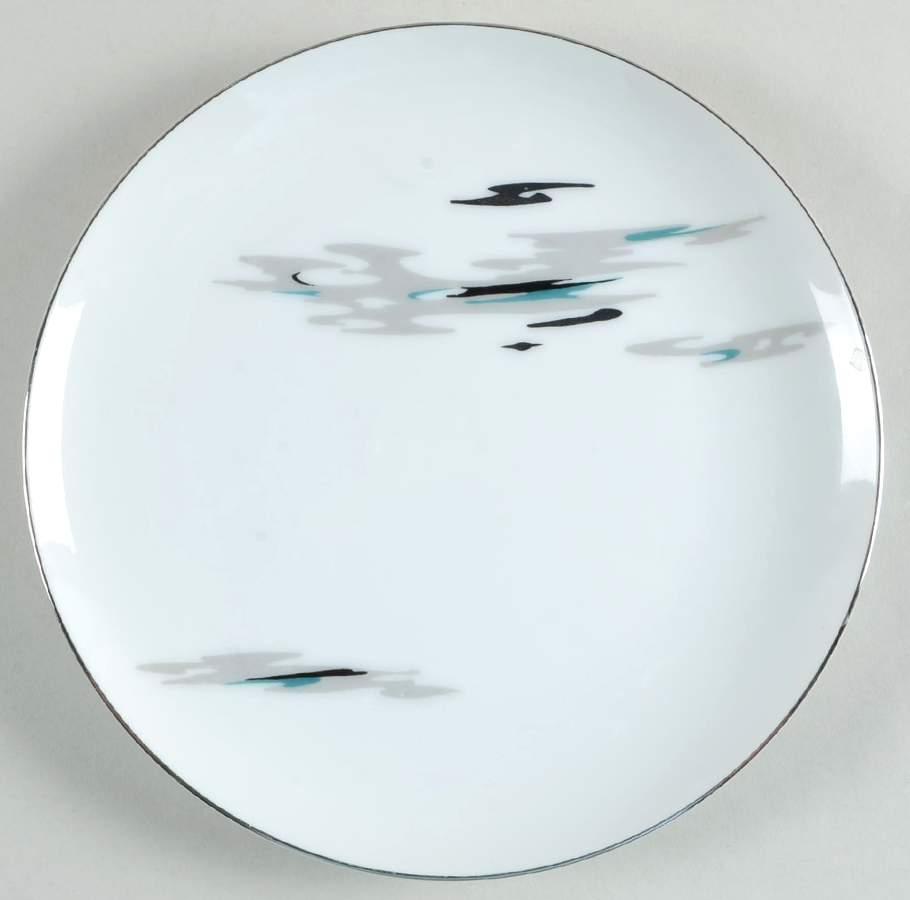 Silver Cloud (Platinum Trim) Salad Plate by Sango-1