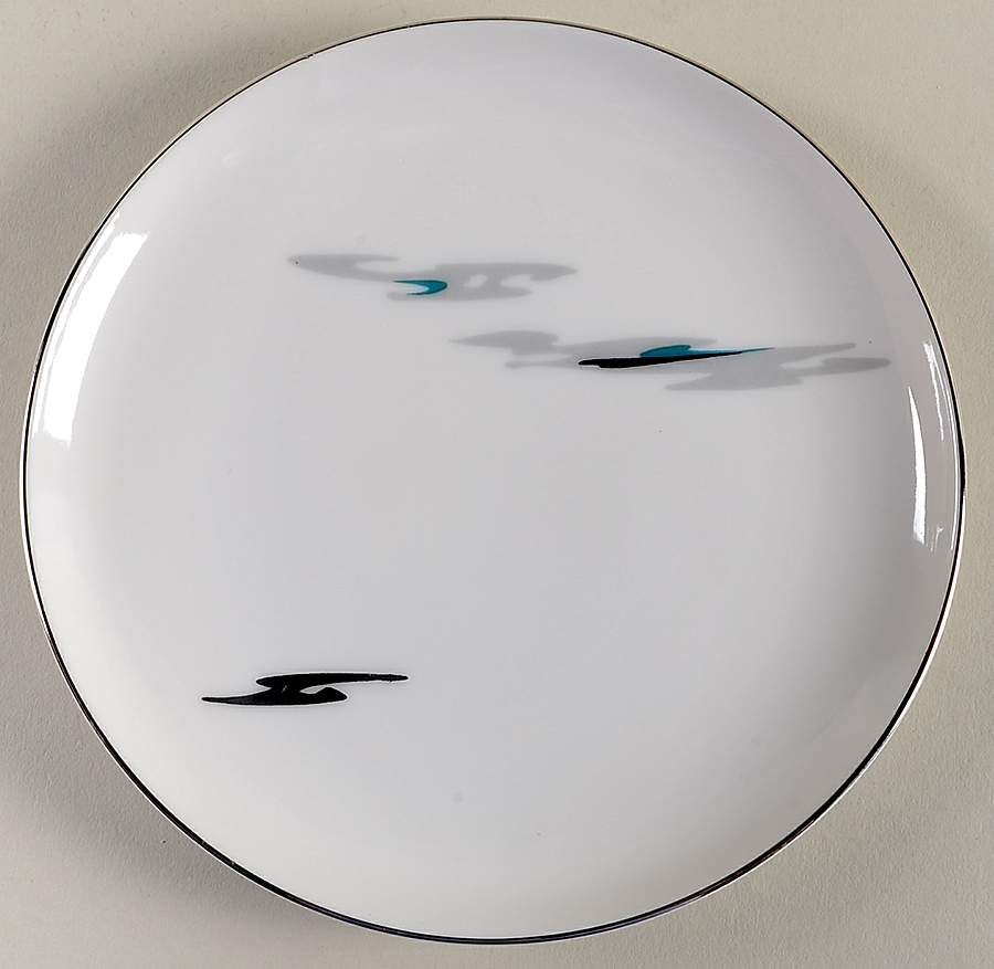 Silver Cloud (Platinum Trim) Bread & Butter Plate by Sango-1