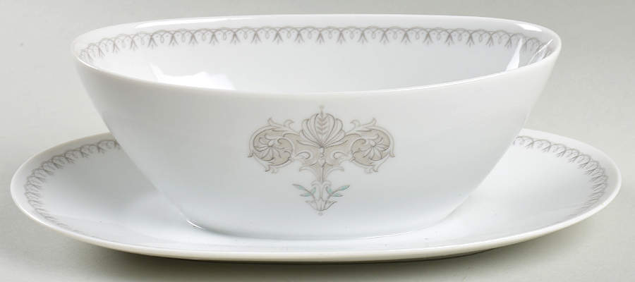 Silhouette Gravy Boat with Attached Underplate by Sango-1