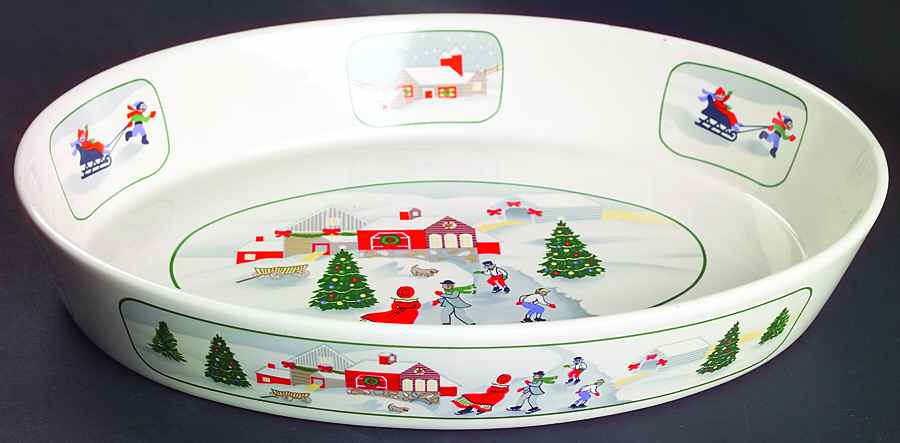Silent Night 11" Oval Baker by Sango-1