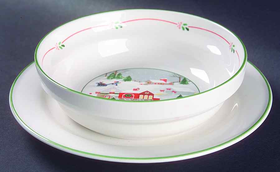 Silent Night Gravy Boat with Attached Underplate by Sango-1