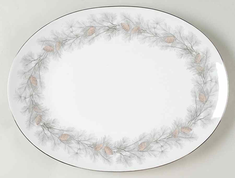 Sierra Pines (#6608) 14" Oval Serving Platter by Sango-1