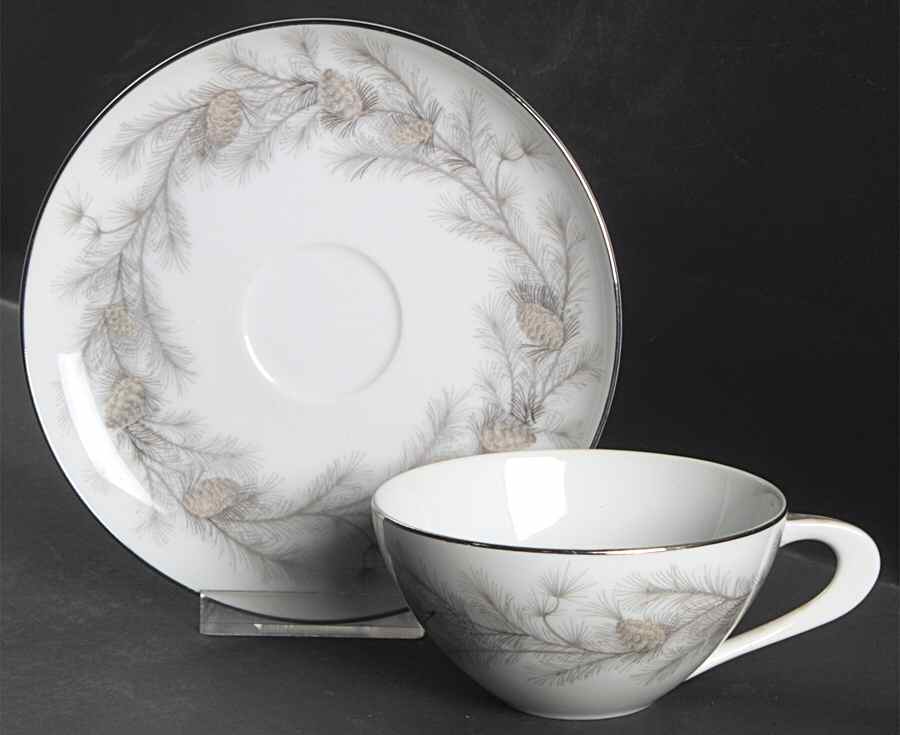 Sierra Pines (#6608) Flat Cup & Saucer Set by Sango-1