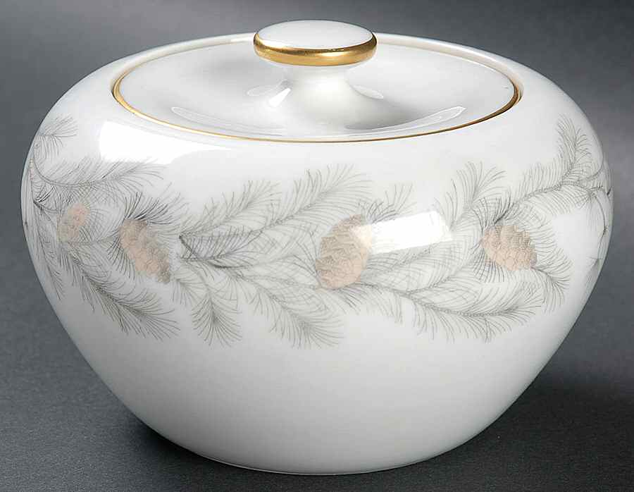Sierra Pines (Gold Trim) Sugar Bowl & Lid by Sango-1