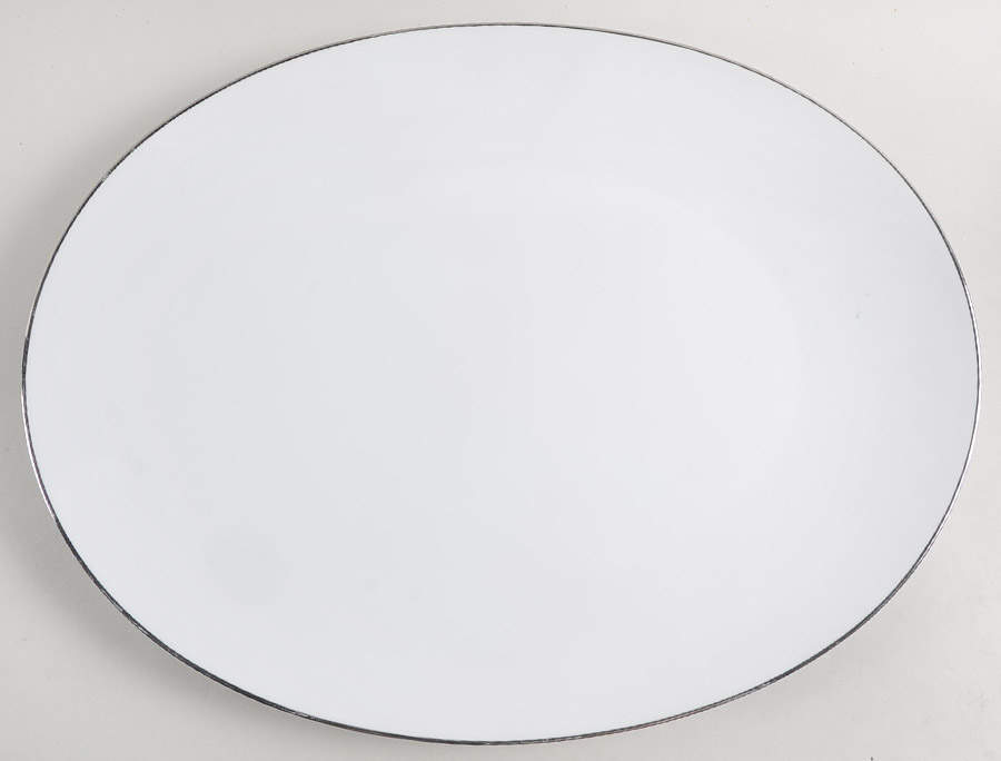 Silver Snow 16" Oval Serving Platter by Sango-1