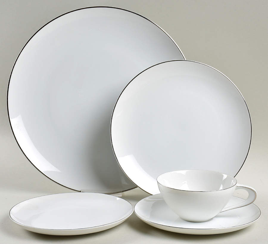 Silver Snow 5 Piece Place Setting by Sango-1