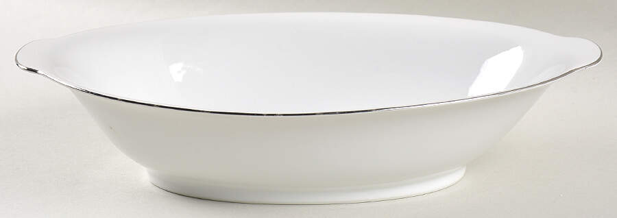 Silver Snow 10" Oval Vegetable Bowl by Sango-1