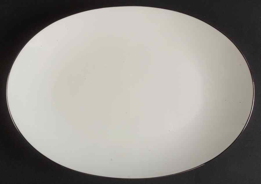 Silver Snow 12" Oval Serving Platter by Sango-1