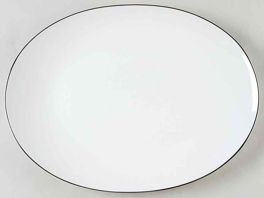 Silver Snow 14" Oval Serving Platter by Sango-1