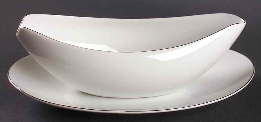 Silver Snow Gravy Boat & Underplate/Relish by Sango-1