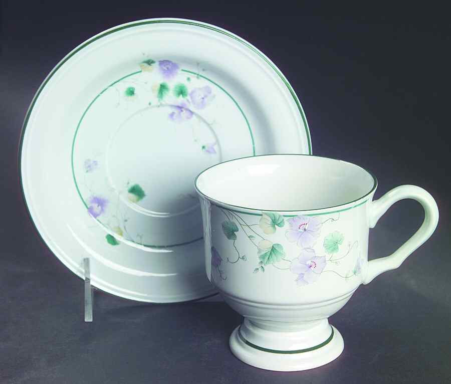 Sky Line Footed Cup & Saucer Set by Sango-1