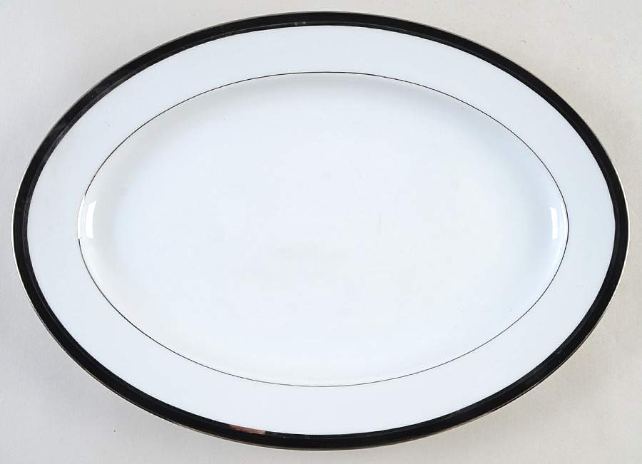 Sophisticate 14" Oval Serving Platter by Sango-1