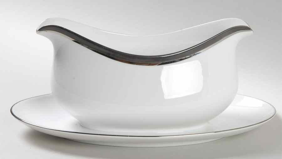 Sophisticate Gravy Boat with Attached Underplate by Sango-1