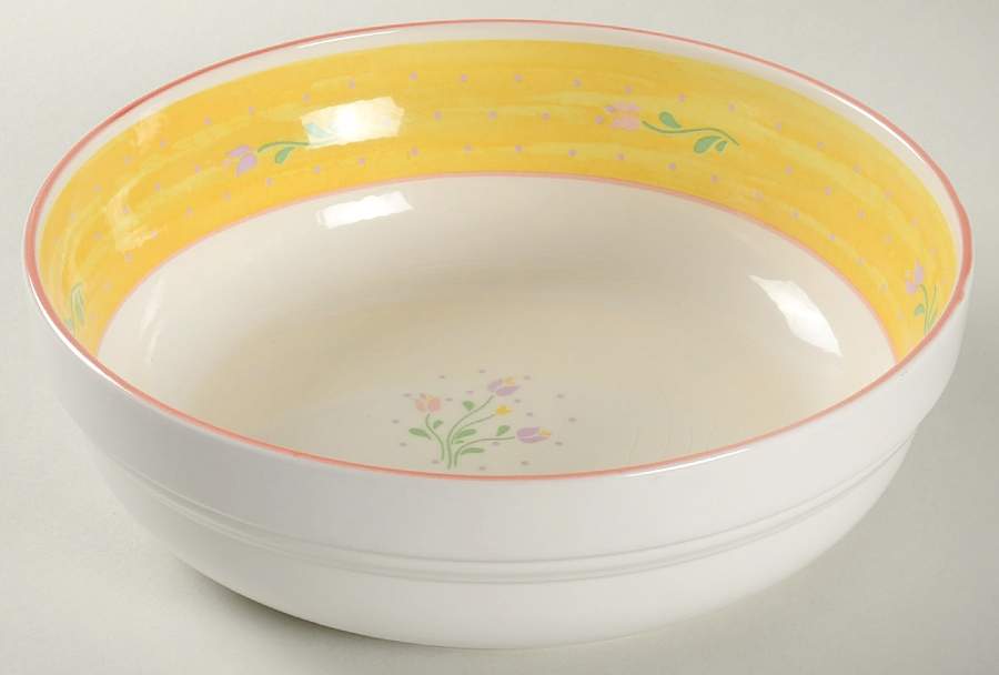Sorrento Yellow 9" Round Vegetable Bowl by Sango-1