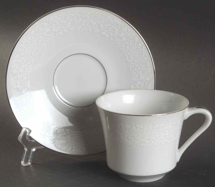 Southampton Flat Cup & Saucer Set by Four Crown-1