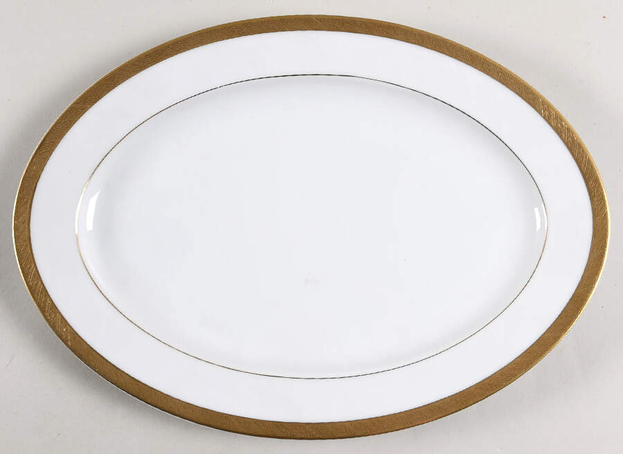 Spun Gold 12" Oval Serving Platter by Sango-1