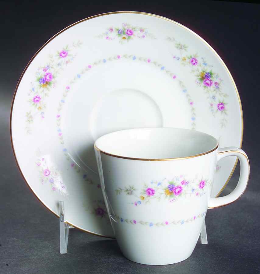Spring Garden Flat Cup & Saucer Set by Sango-1