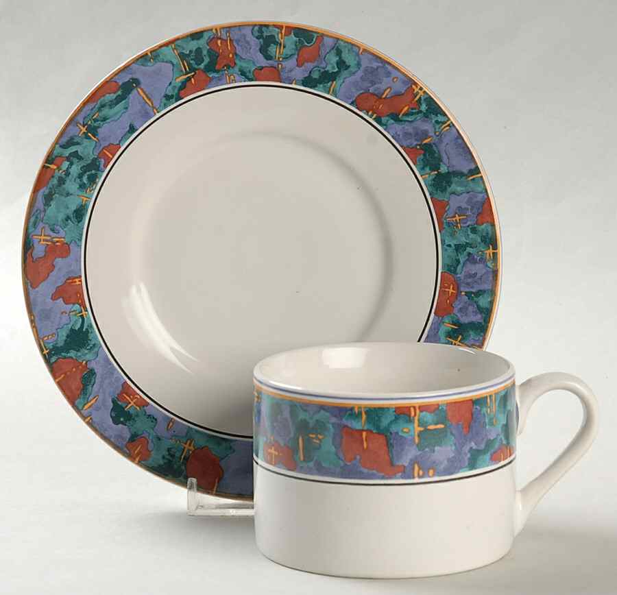 Spring Jewel Flat Cup & Saucer Set by Sango-1
