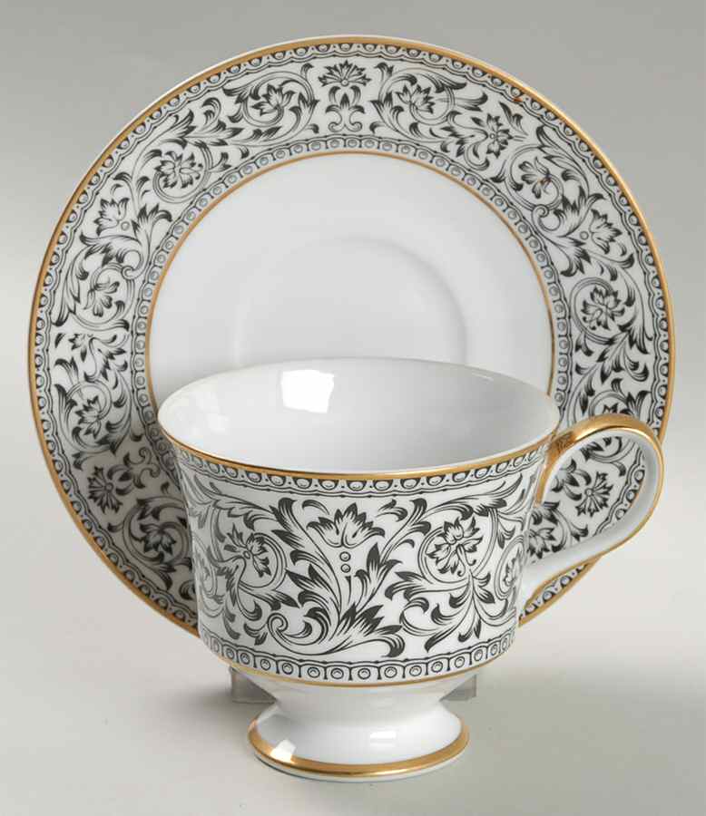 Spanish Lace Footed Cup & Saucer Set by Sango-1