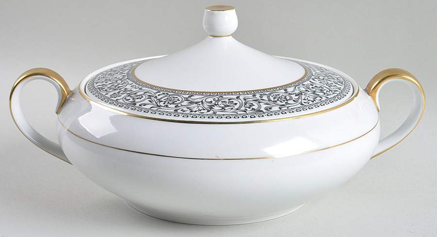 Spanish Lace Round Covered Vegetable by Sango-1