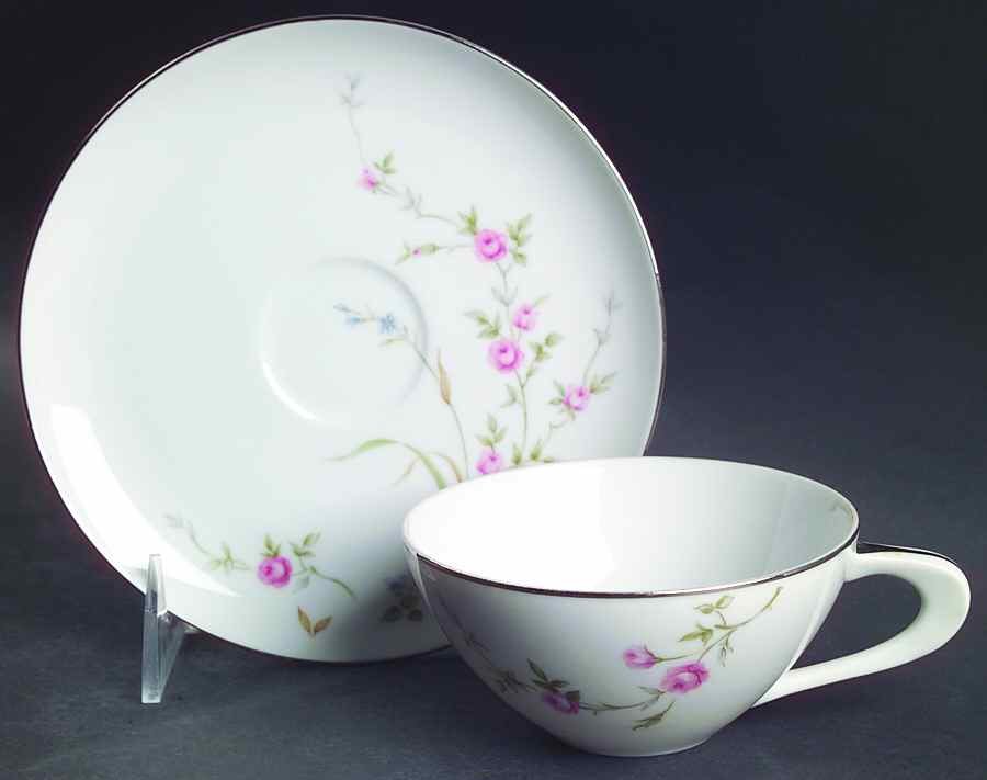 Spring Song Flat Cup & Saucer Set by Sango-1