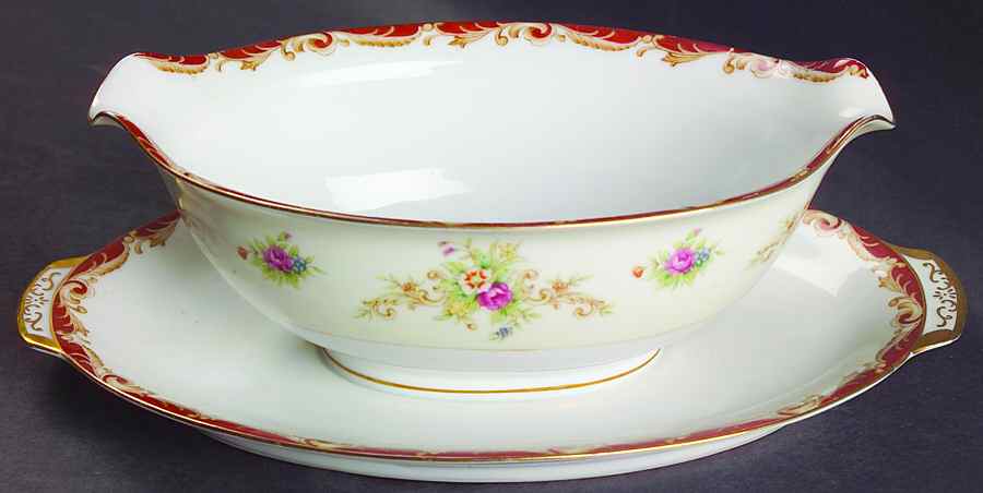 Stafford Gravy Boat with Attached Underplate by Sango-1