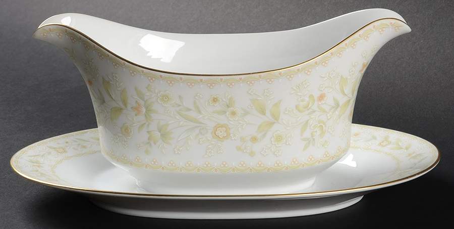 Sutton Place Gravy Boat with Attached Underplate by Sango-1