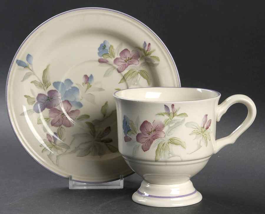 Summer Song Footed Cup & Saucer Set by Sango-1