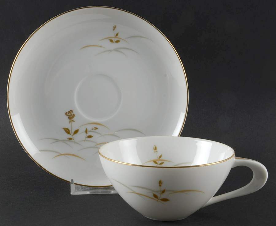 Susuki Flat Cup & Saucer Set by Sango-1