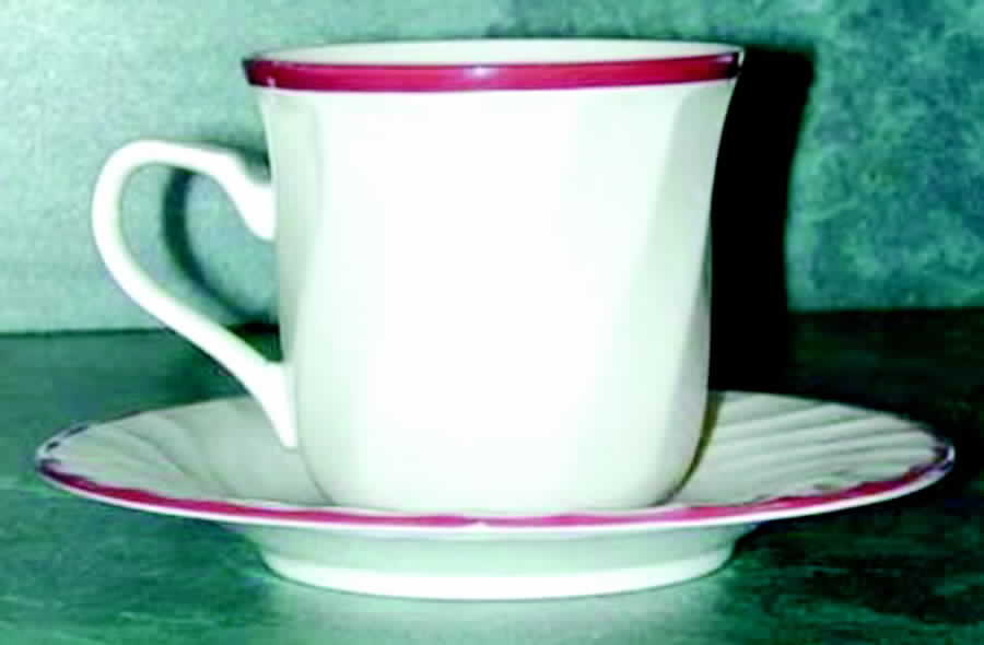 Swirl Red Flat Cup & Saucer Set by Sango-1