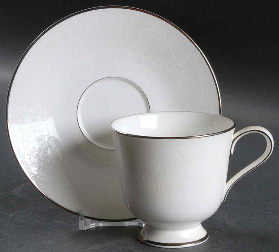 Swiss Lace Footed Cup & Saucer Set by Sango-1