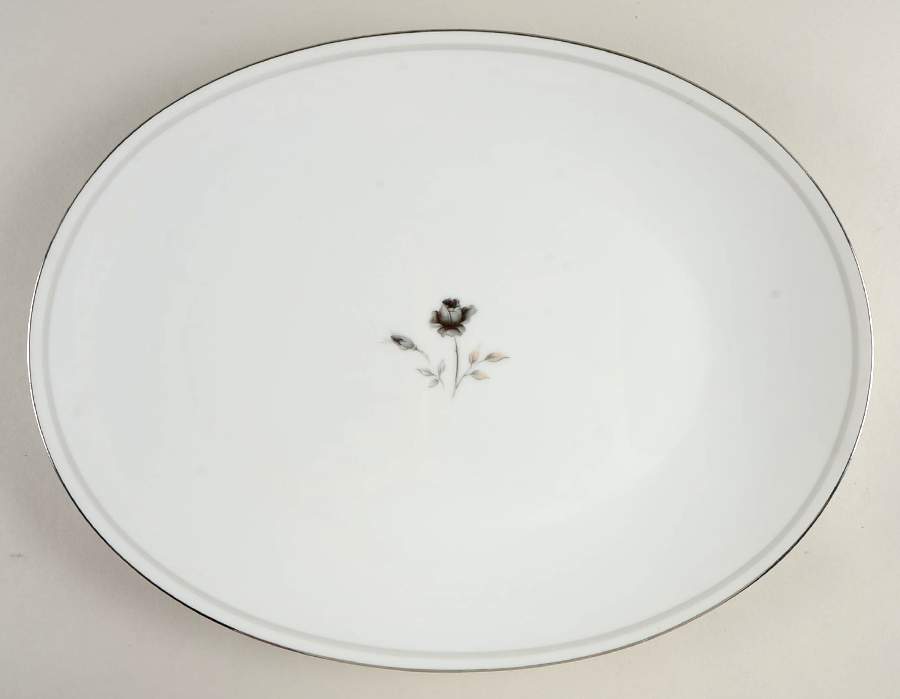 Symphony (Platinum Trim) 16" Oval Serving Platter by Sango-1