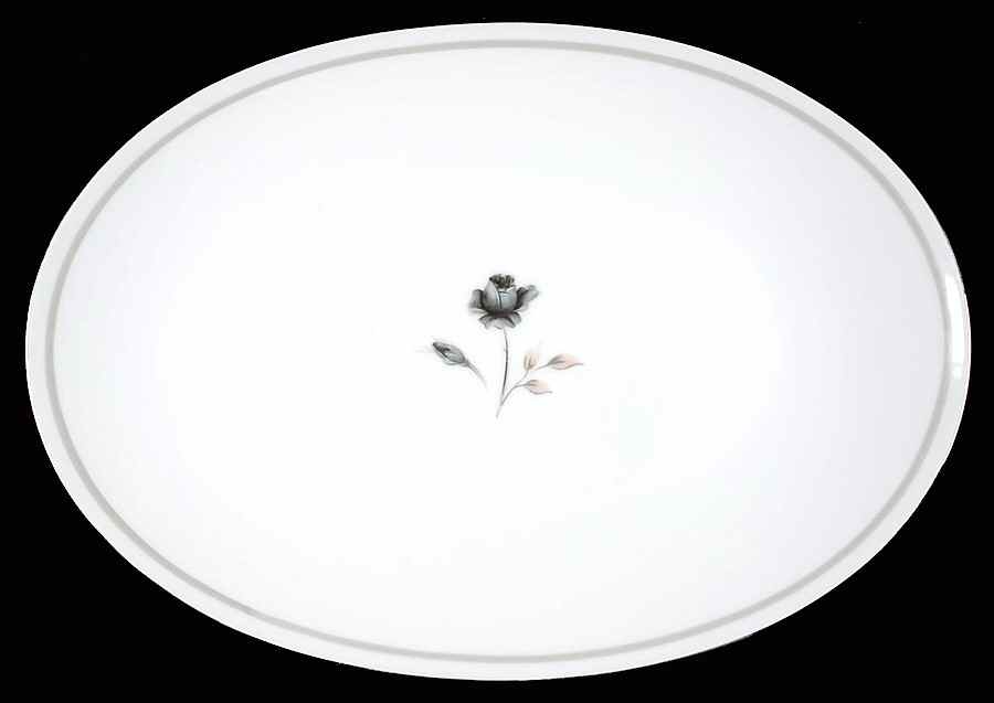Symphony (Platinum Trim) 12" Oval Serving Platter by Sango-1