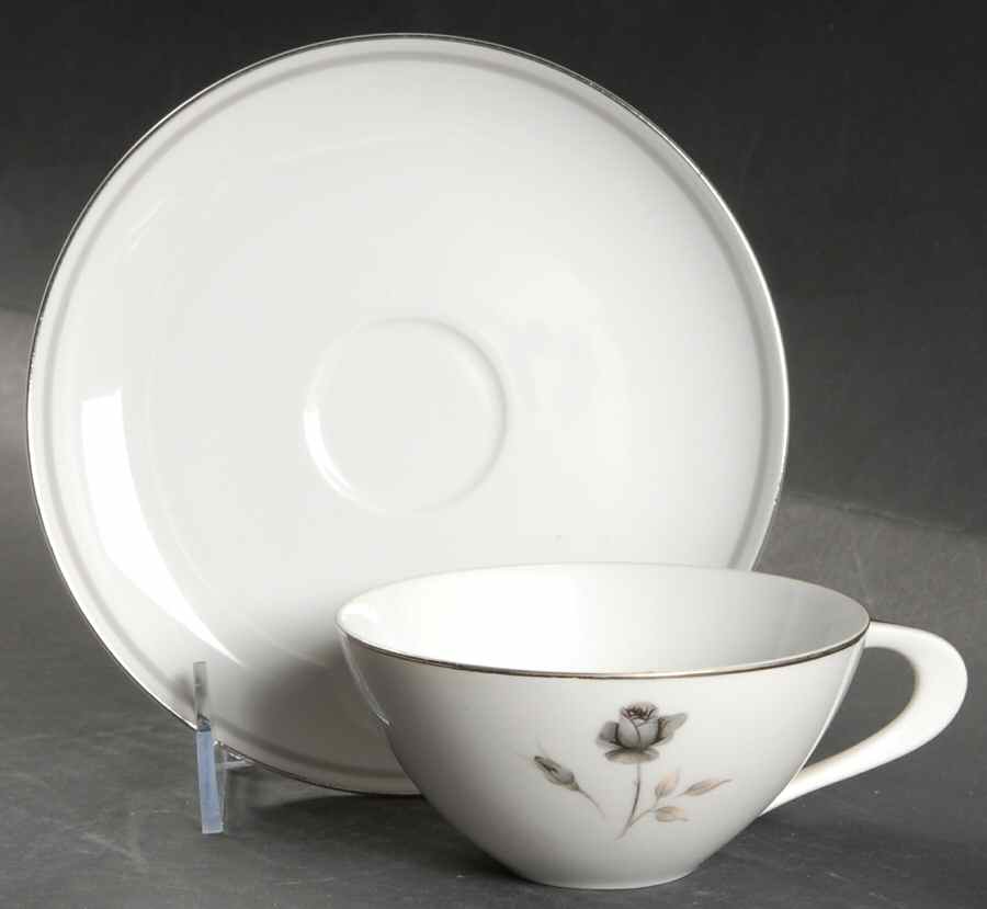 Symphony (Platinum Trim) Flat Cup & Saucer Set by Sango-1