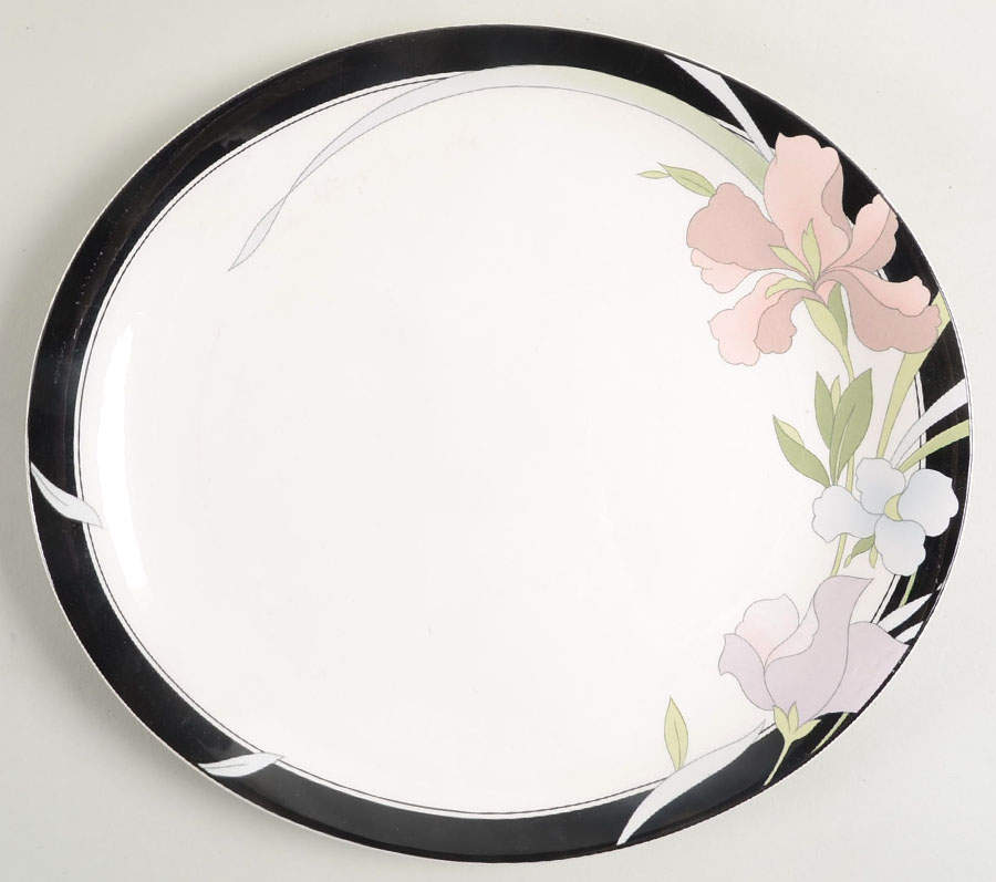 Symphony (Black Trim) 11" Oval Serving Platter by Sango-1
