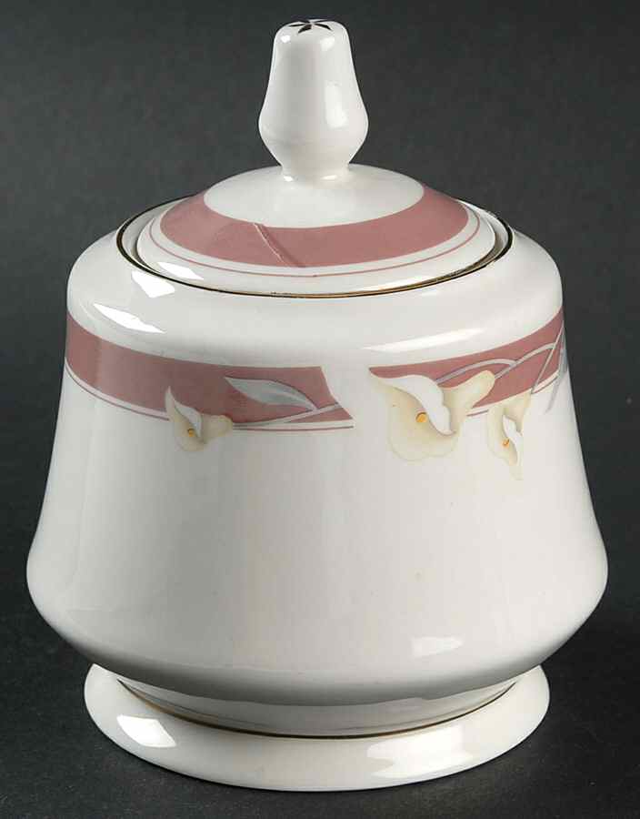 Taupe Fantasy Sugar Bowl & Lid by Sango-1