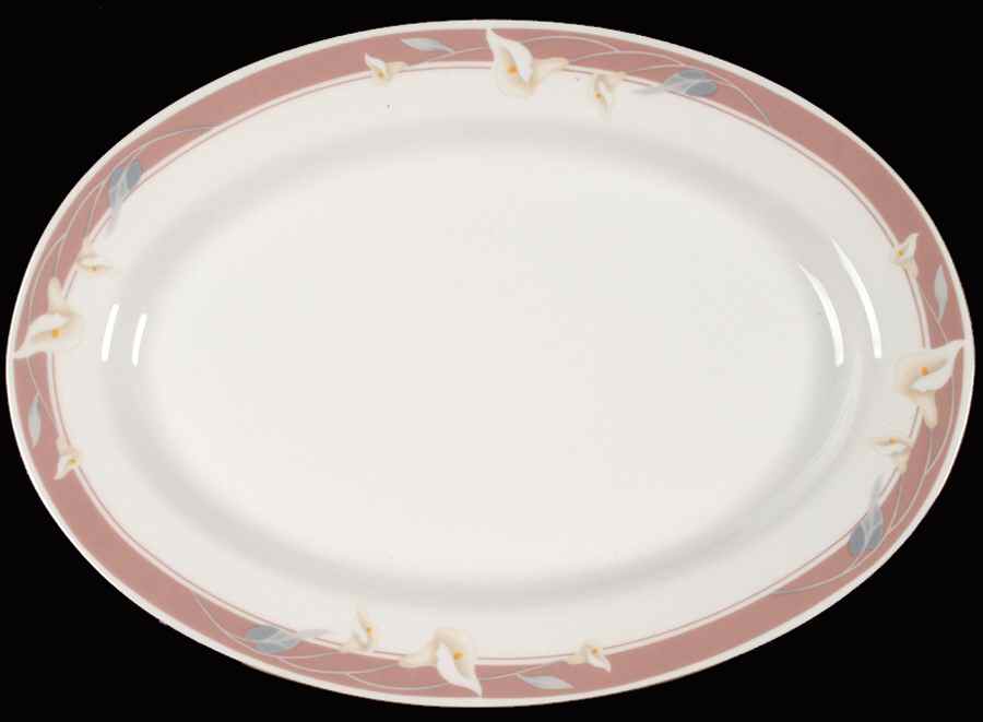 Taupe Fantasy 14" Oval Serving Platter by Sango-1