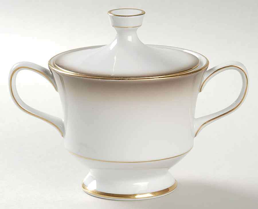 Taupe Mist Sugar Bowl & Lid by Sango-1