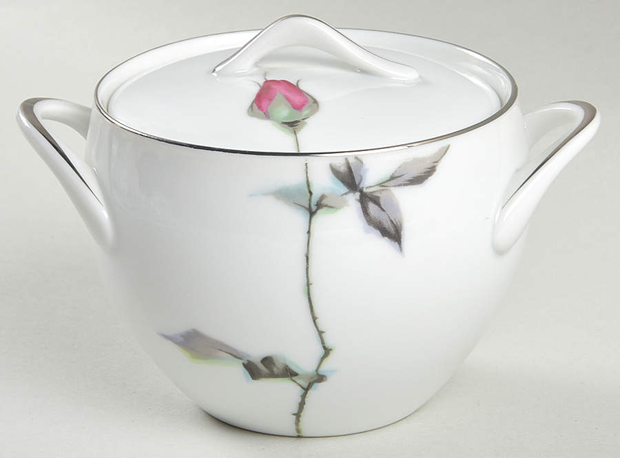 Tea Rose Sugar Bowl & Lid by Sango-1