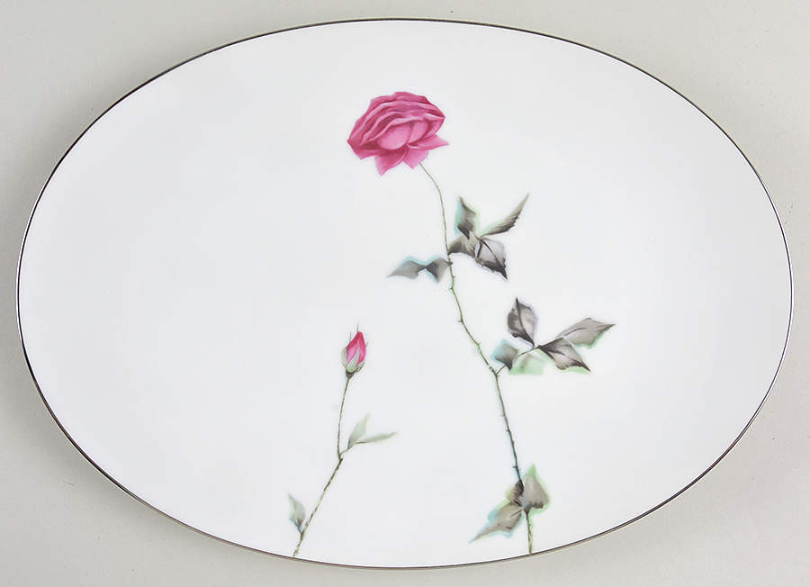 Tea Rose 12" Oval Serving Platter by Sango-1