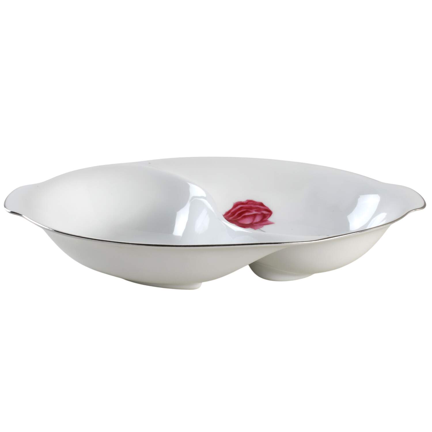 Tea Rose 11" Oval Divided Vegetable Bowl by Sango-1