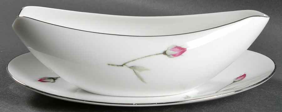 Tea Rose Gravy Boat & Underplate/Relish by Sango-1