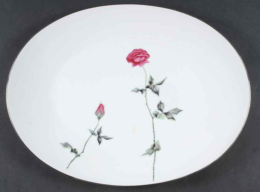 Tea Rose 16" Oval Serving Platter by Sango-1