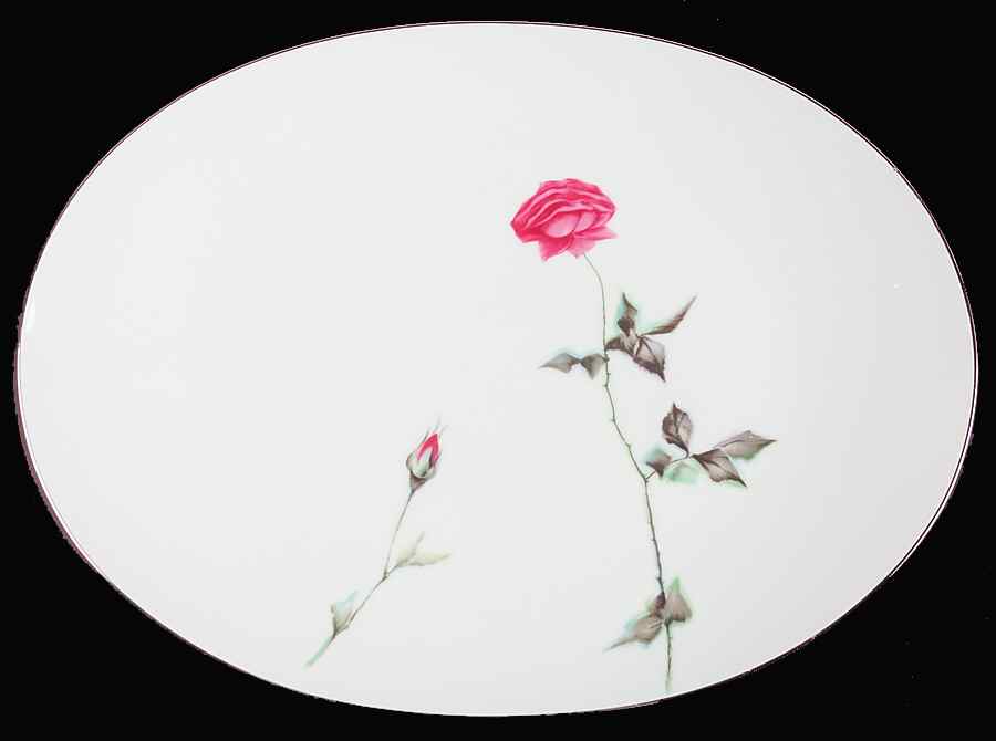Tea Rose 14" Oval Serving Platter by Sango-1