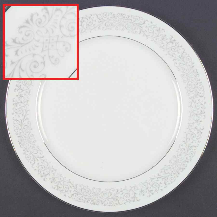 Tiara (Platinum Trim) Dinner Plate by Sango-1