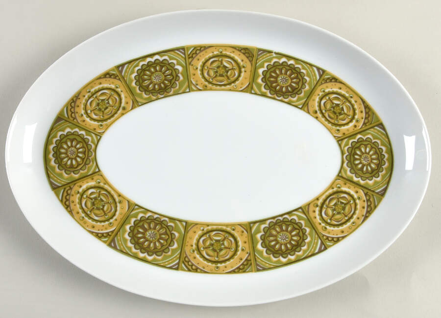 Torque 14" Oval Serving Platter by Sango-1