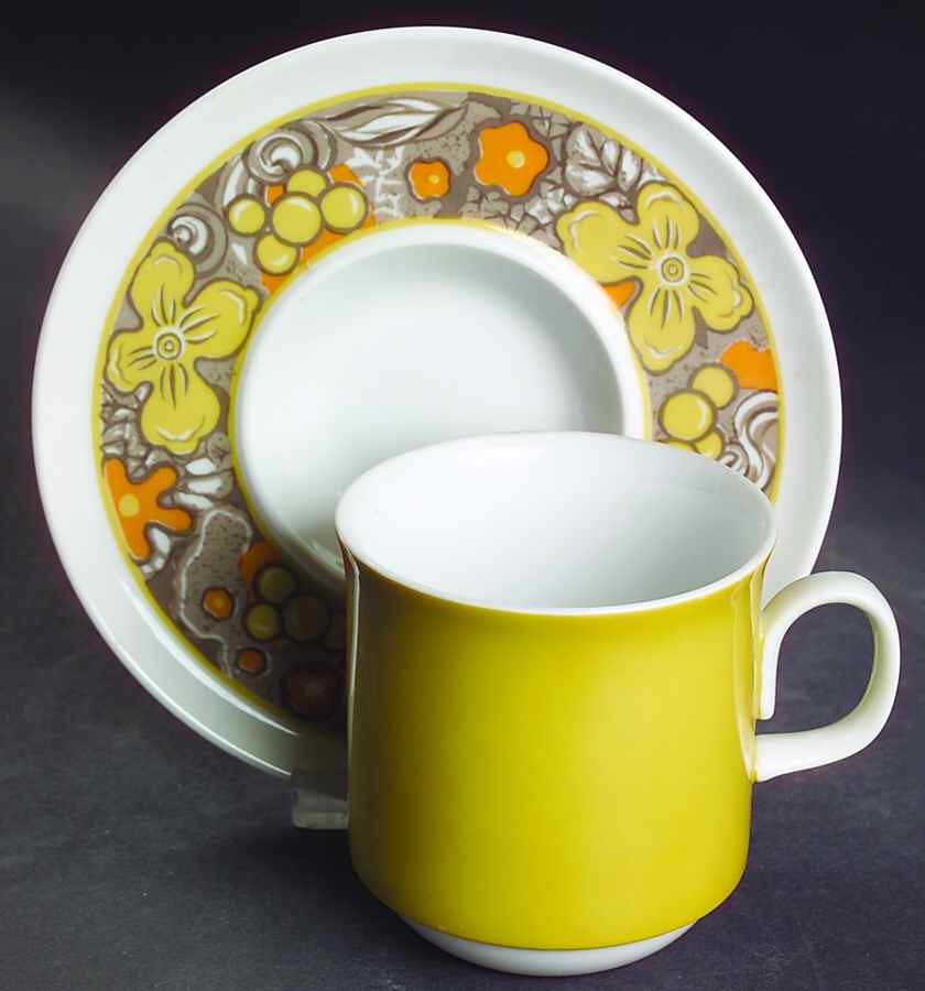 Tradewind Flat Cup & Saucer Set by Sango-1